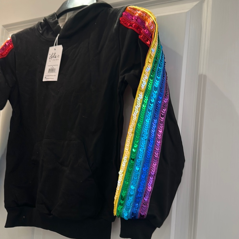 Lola and the boys Black sequin track suit set